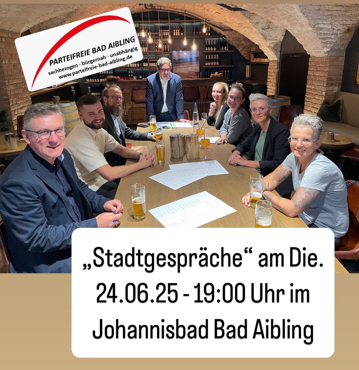 Du betrachtest gerade „Stadtgespräche“ der Parteifreien Bad Aibling am Dienstag, 24.06.25 im Johannesbad Bad Aibling